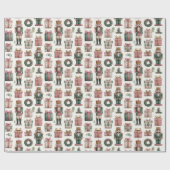 Pink Presents with Holiday Nutcracker ラッピングペーパー (フラット)