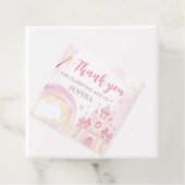 Pink Princess 4th Birthday Party Square フェイバータグ (インサイチュ)