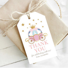 Pink Princess Birthday Party Favor Tags ギフトタグ