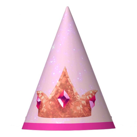 Pink Princess Birthday Party Hat パーティーハット (正面)