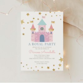 Pink Princess Birthday Party Invitation シーズンカード