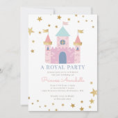 Pink Princess Birthday Party Invitation シーズンカード (正面)