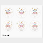 Pink Princess Birthday Party Stickers ラウンドシール (シート)
