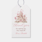 Pink Princess Castle Girl's Birthday Party ギフトタグ (正面)