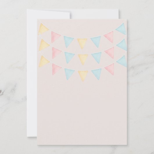 Pink Princess Fairytale Magical Castle Birthday  招待状 (裏面)