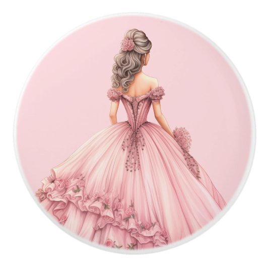 Pink Princess Girl's Girly Ceramic Knob セラミックノブ (正面)