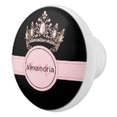 Pink Princess Monogram Tiara Girly Ceramic Knob セラミックノブ (右)