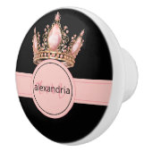 Pink Princess Monogram Tiara Girly Ceramic Knob セラミックノブ (右)