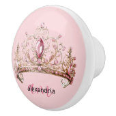 Pink Princess Monogram Tiara Girly Ceramic Knob セラミックノブ (右)