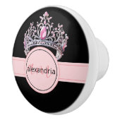 Pink Princess Monogram Tiara Girly Ceramic Knob セラミックノブ (右)