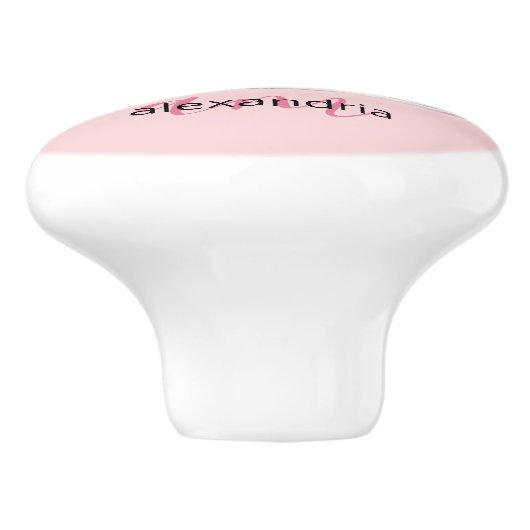 Pink Princess Monogram Tiara Girly Ceramic Knob セラミックノブ (側面)