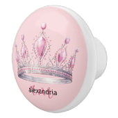Pink Princess Monogram Tiara Girly Ceramic Knob セラミックノブ (右)