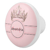 Pink Princess Monogram Tiara Girly Ceramic Knob セラミックノブ (右)