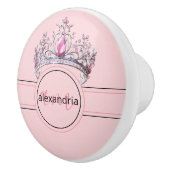 Pink Princess Monogram Tiara Girly Ceramic Knob セラミックノブ (右)