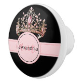 Pink Princess Monogram Tiara Girly Ceramic Knob セラミックノブ (右)