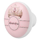 Pink Princess Monogram Tiara Girly Ceramic Knob セラミックノブ (右)