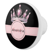 Pink Princess Monogram Tiara Girly Ceramic Knob セラミックノブ (右)