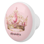 Pink Princess Monogram Tiara Girly Ceramic Knob セラミックノブ (右)