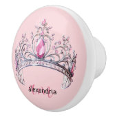 Pink Princess Monogram Tiara Girly Ceramic Knob セラミックノブ (右)