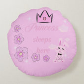 Pink Princess Round Pillow for Kids ラウンドクッション (裏面)