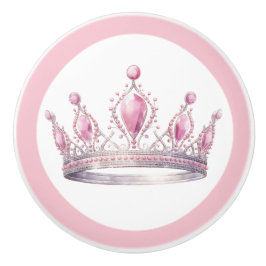 Pink Princess Tiara Girly Ceramic Knob セラミックノブ