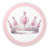 Pink Princess Tiara Girly Ceramic Knob セラミックノブ (正面)