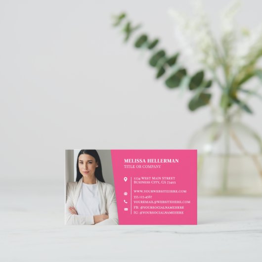 Pink Professional Photo 名刺 (スタンド正面)