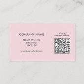 Pink Professional Simple Logo QR Code 名刺 (裏面)