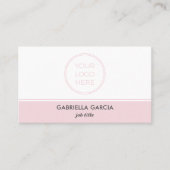 Pink Professional Simple Logo QR Code 名刺 (正面)