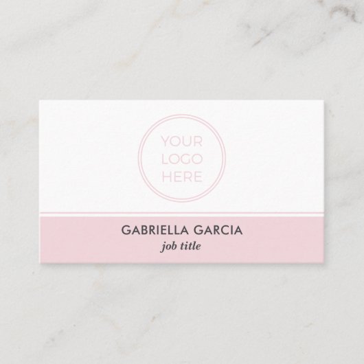 Pink Professional Simple Logo QR Code 名刺 (正面)