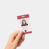 Pink Professional Small Business Photo Logo バッジ (手持ち)