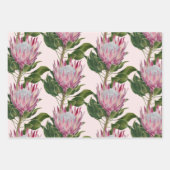 Pink Protea Cadeaupapier Vellen 3 Sets ラッピングペーパーシート (正面2)