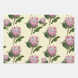 Pink Protea Cadeaupapier Vellen 3 Sets ラッピングペーパーシート