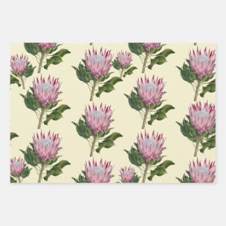 Pink Protea Cadeaupapier Vellen 3 Sets ラッピングペーパーシート