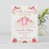 Pink Pumpkin And Burgundy Floral Invitation 招待状 (スタンド正面)