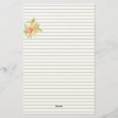 Pink Pumpkin Autumn Roses Fall Lined 便箋 (裏面)