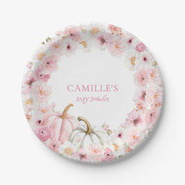 Pink Pumpkin Baby Shower ペーパープレート