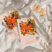 Pink Pumpkin Baby Shower Brunch Invitation 招待状