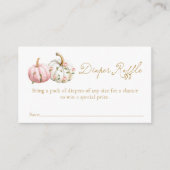 Pink Pumpkin Baby Shower Diaper Raffle Ticket エンクロージャーカード (正面)