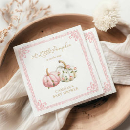 Pink Pumpkin Baby Shower Paper Napkin スタンダードランチョンナプキン