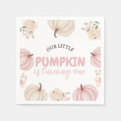 Pink Pumpkin First Birthday Napkin スタンダードカクテルナプキン (正面)