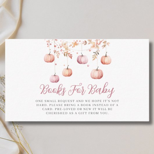 Pink Pumpkin Girl Books For Baby Shower エンクロージャーカード