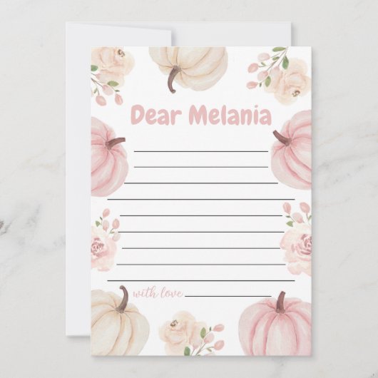 Pink Pumpkin Time Capsule Card 招待状 (正面)