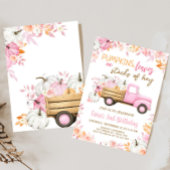Pink Pumpkin Truck Fall Birthday  招待状