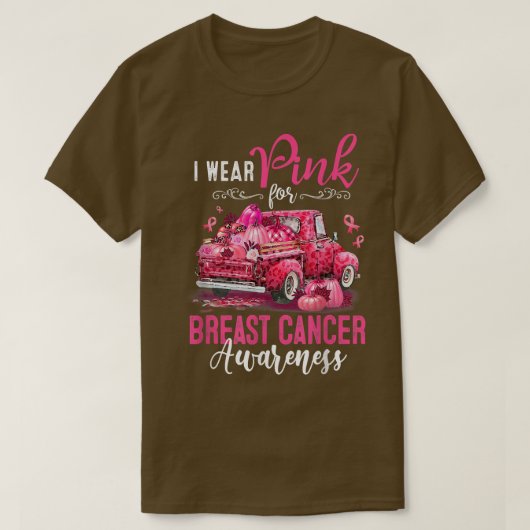 Pink Pumpkin Truck I Wear Pink For Breast Cancer A Tシャツ (デザイン正面)