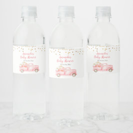 Pink Pumpkin Truck Water Bottle Labels ペットボトルラベル