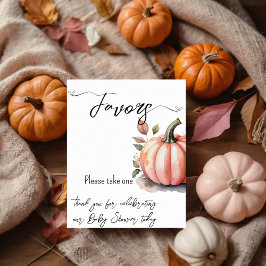 Pink Pumpkin Watercolor Baby Girl Shower Favors ポスター