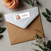 Pink Pumpkin Watercolor Boho Baby Boy Shower ラベル