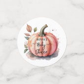 Pink Pumpkin Watercolor Boho Baby Girl Shower コンフェッティ (スモール正面)