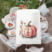 Pink Pumpkin Watercolor Boho Baby Girl Shower フェイバーバッグ
